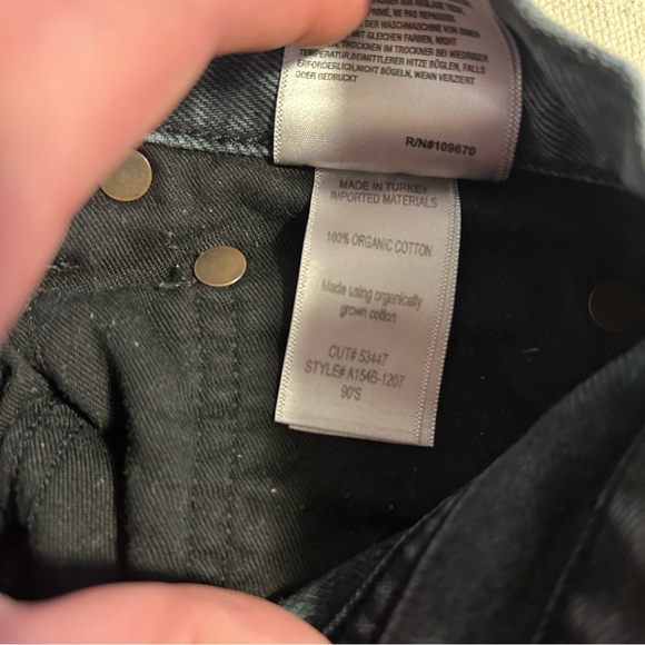 AGOLDE 90s Pinch High Waist Straight Leg Organic Cotton Jeans in Black Tea Sz 26 - Picture 13 of 13